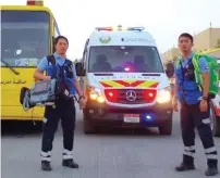  ?? Supplied photo ?? National Ambulance will raise levels of preparedne­ss during the first weeks of school around hot spot areas during peak hours to ensure safety across the Northern Emirates. —