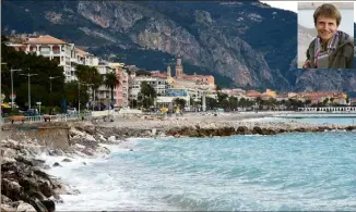  ??  ?? Parmi les grands dossiers, l’Aspona entend suivre de près le chantier d’endiguemen­t de la baie ouest de Menton. En haut (en médaillon), la nouvelle présidente Frédérique Lorenzi. (Archives photos N.-M.)