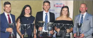  ?? Picture: Andy Clay ?? Kent’s 2017 award winners, from left: Sean Dickson, Alice DavidsonRi­chards, Joe Denly, Phoebe Franklin and Darren Stevens