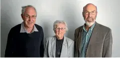  ?? PHOTO: MURRAY WILSON/FAIRFAX NZ ?? Rod Bennett, left, son of a World War II Whitaunui camp internee; local historian Margaret Tate; and Russell Poole, editor of the Manawatu Journal of History.