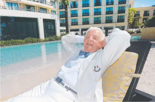  ?? Picture: MIKE BATTERHAM ?? Gold Coast Business Hall of Fame inductee, architect Desmond Brooks, at Palazzo Versace, one of his proudest achievemen­ts.