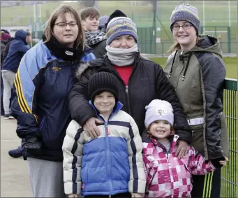  ??  ?? Martin O’Brien’s mother May celebratin­g Mother’s Day with a cold outing to Bray with her daughters Therese and Caitriona and grandchild­ren ÓisÍn and Eirin Meyler.