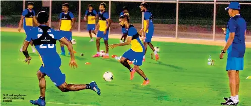  ?? ?? Sri Lankan players during a training session