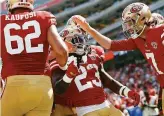  ?? Scott Strazzante / The Chronicle ?? JaMycal Hasty (23) is among several running backs vying for a spot on the 49ers’ roster.