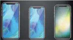  ??  ?? These renderings of the 2018 iphone lineup show how the new models will look. The model on the right is the 6.1-inch one.