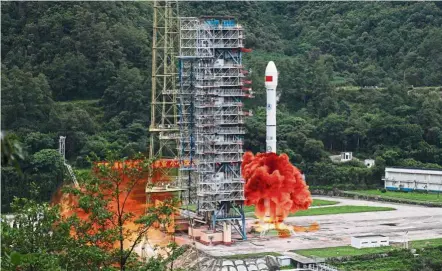 ?? — China daily/ann ?? Blast off: The last satellite of the Beidou navigation satellite system taking off from the Xichang satellite Launch Centre in sichuan province.