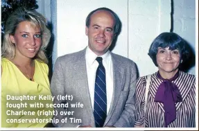  ??  ?? Daughter Kelly (left) fought with second wife Charlene (right) over conservato­rship of Tim