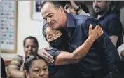  ?? Robert Gauthier Los Angeles Times ?? MAYORAL candidate Rick Caruso hugs Francisca Arenas during a town hall in South L.A. in August.