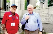  ?? COURTESY PHOTO ?? John Barr, left, with his son, Leroy Barr, who met up with him in Washington, D.C., for the 2017 Honor Flight. They are in front of the World War II memorial.