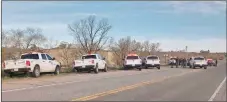  ?? COURTESY OF TAOS COUNTY SHERIFF’S OFFICE ?? Taos County Sheriff’s vehicles pulled to the side of the road during the weekend roundup.