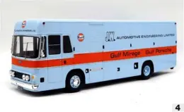  ??  ?? 4 Gulf Racing JW Automotive Racing Car Transporte­r by Spark. 4