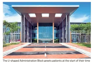  ??  ?? The U-shaped Administra­tion Block greets patients at the start of their time at the centre. (Left pic) Apart from receiving rehabilita­tion and treatment, patients gather together for social integratio­n activities.