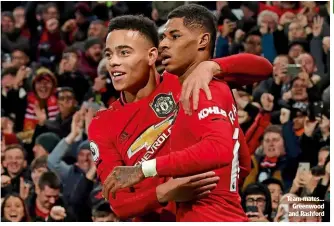  ??  ?? Team-mates… Greenwood and Rashford