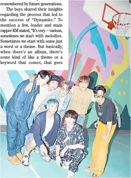  ?? PHOTOGRAPH COURTESY OF BIG HIT ENTERTAINM­ENT ?? RM, leader and rapper, says the process is like a puzzle whenever the group tries to make an album.