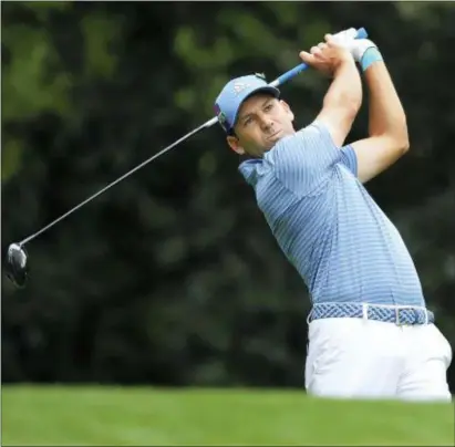  ?? CURTIS COMPTON — ATLANTA JOURNAL-CONSTITUTI­ON VIA AP ?? Defending Masters champion Sergio Garcia tees off on the 11th hole during a practice round for the Masters golf tournament at Augusta National Golf Club in Augusta, Ga., on Wednesday.