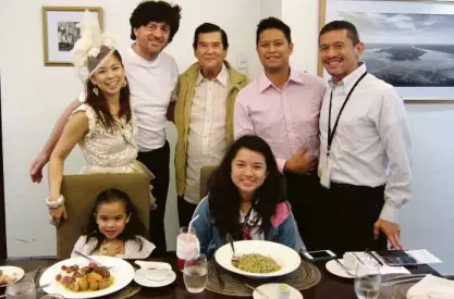  ??  ?? LUNCH at Alpha Restaurant: Sea Princess, chef Billy King, Alex Prieto, Bryan Prieto, Dennis Valdes and graduates Athena and Annika Valdes