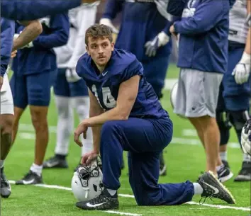  ?? Associated Press ?? Sean Clifford didn’t take many snaps Wednesday at Penn State’s practice and is considered a gametime decision for Saturday’s regular-season finale against Rutgers.