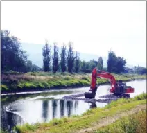  ?? Special to the Herald ?? Work has begun on spawning beds at the Penticton channel. Certain areas, marked by signage, will be off limits to hikers and cyclists during the constructi­on period.