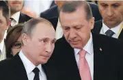  ?? ALEXANDER NEMENOV / AFP / GETTY IMAGES ?? Russian President Vladimir Putin’s support for Turkey was quick and forceful following last July’s attempted coup to overthrow President Recep Tayyip Erdogan.