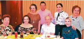  ??  ?? Margot Larrañaga, Myra Gonzalez, the author, Alexandra Maita; (standing) Vivina Yrastorza, Kingsley Medalla, Amparito Lhuillier and Pacita Sode