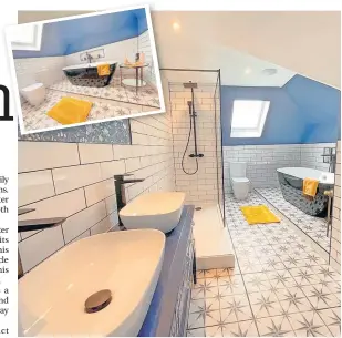  ?? ?? Tile-tally beautiful The master en-suite is simply spectacula­r