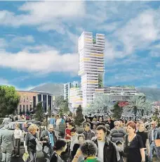  ??  ?? Oči Tirany Tento mrakodrap se začne stavět příští rok hned u centrálníh­o Skanderbeg­ova náměstí.
