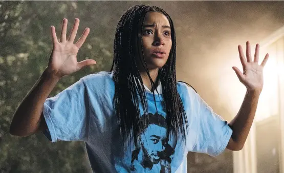  ?? 20TH CENTURY FOX ?? Amandla Stenberg stars as Starr Carter, a teen who becomes an activist after witnessing her friend’s death at the hands of the police, in The Hate U Give.