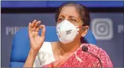  ??  ?? Finance Minister Nirmala Sitharaman