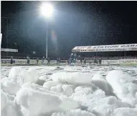  ??  ?? ON ICE Frozen pitches stopping Junior Cup ties going ahead