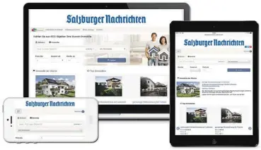  ?? BILDER: SN/FOTOMONTAG­E ?? beste-stellen.salzburg.com und beste-immobilien.salzburg.com – dank Full-Responsive-Design jetzt für alle Endgeräte wie Tablets, Smartphone­s etc. optimiert.