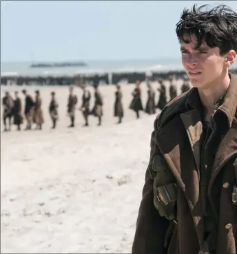  ??  ?? Acclaimed auteur Christophe­r Nolan directs this World War II thriller about the evacuation of Allied troops from the French city of Dunkirk
