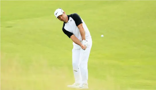  ??  ?? Paul Casey plays his shot on the 12th hole during the second round of the US Open at Erin Hills in Hartford, Wisconsin, on Friday. (AFP)