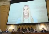  ?? AFP VIA GETTY IMAGES ?? Ivanka Trump appears on screen during a hearing of the House Select Committee to investigat­e the Jan. 6, 2021, insurrecti­on.