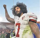  ?? ROBERT HANASHIRO/ USA TODAY SPORTS ?? Colin Kaepernick first began protesting during 49ers’ preseason games in August 2016.