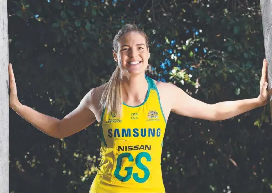  ?? Picture: TRICIA WATKINSON ?? Diamonds captain Caitlin Bassett has high hopes for her team’s chances at the Commonweal­th Games on the Gold Coast.