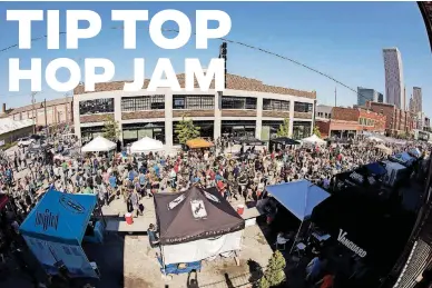  ?? [PHOTOS BY NATHAN POPPE, THE OKLAHOMAN] ?? ABOVE: Hop Jam featured more than 200 different beers and 65 different breweries participat­ing, from Oklahoma and all across the country. The beer garden stretches a couple blocks down Main Street in Tulsa. LEFT: Hop Jam featured more than 200...