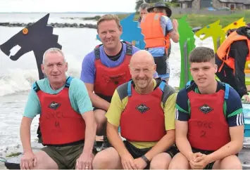  ??  ?? The Blackrock Park team, Colm O’Hanlon, Jordan Rogers, Vincy McGrory and Donal Leavy at the Raft Race held in Blackrock.