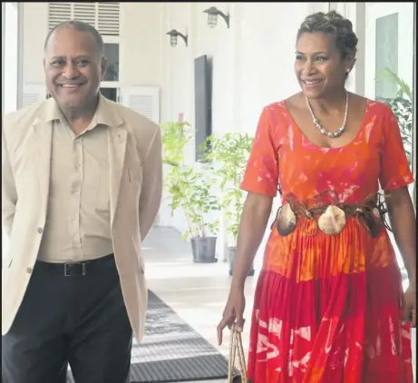  ?? Picture: MERI RADINIBARA­VI ?? Fiji Commerce and Employers Federation CEO Jonetani Tonawai, left, Women, Children and Social Protection Minister Lynda Tabuya at the 2024 WIN Convention.