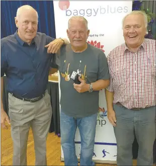  ??  ?? Rick Mccosker, Steve “Stumper” Rixon and Stuart Webster at the Baggy Blues Dinner in Dubbo last month. PHOTO: DUBBO PHOTO NEWS