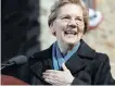  ?? AMENDOLA AP | ELISE ?? SENATOR Elizabeth Warren pats her heart as she speaks at the formal launch of her presidenti­al campaign in Lawrence, Massachuse­tts, at the weekend.