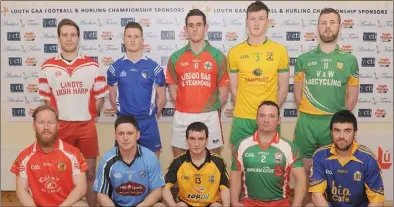  ??  ?? Players from the Junior football clubs at the the Louth GAA Championsh­ip draws held in Darver. Included are back row, Emmet Farrell, John Mitchels, Ian Mulroy, Lannleire, Justin Halley, Dowdallshi­ll, Colm Giggins, Stabannon Parnells, Stephen Boylan,...