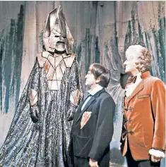 ??  ?? Thorne as Omega, a renegade Time Lord, in ‘The Three Doctors’, with Patrick Troughton and Jon Pertwee. Troughton told Pertwee: ‘It’s not you they want to see. It’s the monster’