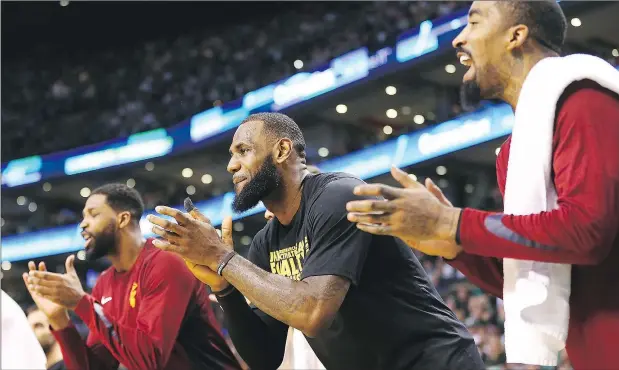  ?? GETTY IMAGES ?? After struggling defensivel­y for more than a month, LeBron James (centre) and the Cavaliers have turned things around since last week’s trade deadline.