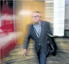  ?? NATHAN DENETTE/THE CANADIAN PRESS ?? Minister of Public Safety and Emergency Preparedne­ss Ralph Goodale arrives for the Liberal cabinet retreat in London, Ont., on Friday. Goodale has said the Liberal government is considerin­g amnesty for people with marijuana possession conviction­s once...