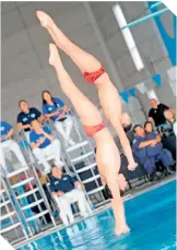  ?? FOTO: GERARDO GARCÍA ?? La dupla Islas-zúñiga ganó en sincroniza­dos de 3 metros. /