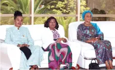  ?? ?? First Ladies of Nigeria, Angola and Burundi Senator Oluremi Tinubu (right), Mrs Ana Afonso Dias Lourenço (centre) and Mrs Angeline Ndayishimi­ye, respective­ly, during the 28th General Assembly of the Organisati­on of African First Ladies for Developmen­t (OAFLAD) underway in Addis Ababa, Ethiopia, yesterday. — Pictures: John Manzongo