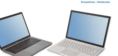  ??  ?? Apple en Microsoft wijken met hun notebooksc­hermen af van de massa. MacBooks hebben een 16:10-scherm, terwijl Surface-apparaten een 3:2 beeldverho­uding hebben. De gangbare beeldverho­uding is het minder hoge 16:9-breedbeeld.