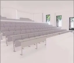  ??  ?? A CGI of a lecture theatre at the school