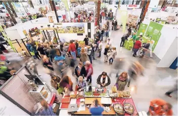  ?? FOTO: SVEN GROSCH ?? Mehr als 10.000 Besucher werden am Wochenende zur Veggie World in den Böhler-Werken erwartet.