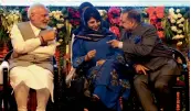  ?? — H. U. NAQASH ?? Prime Minister Narendra Modi, J&amp; K chief minister Mehbooba Mufti and MoS Jitendra Singh during a function in Srinagar on Saturday.